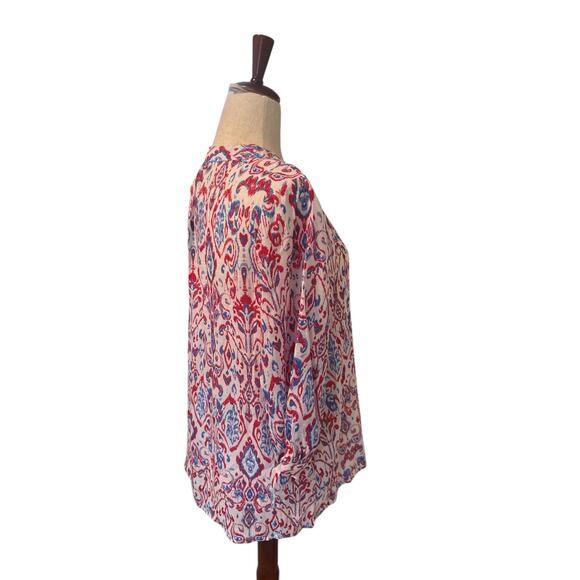 Slim factor by Investments 3/4 sleeve paisley top size M - NWT - Picture 3 of 8